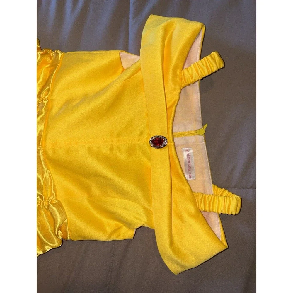 Toddler Girl Belle Princess Dress Up 3T 100 Yellow Beauty Costume Ball Gown